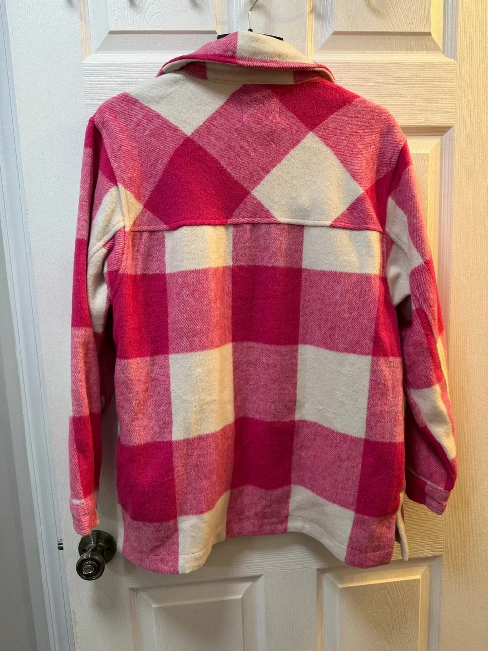 Ashley By 26 International Pink & White Plaid Shacket - Picture 4 of 4